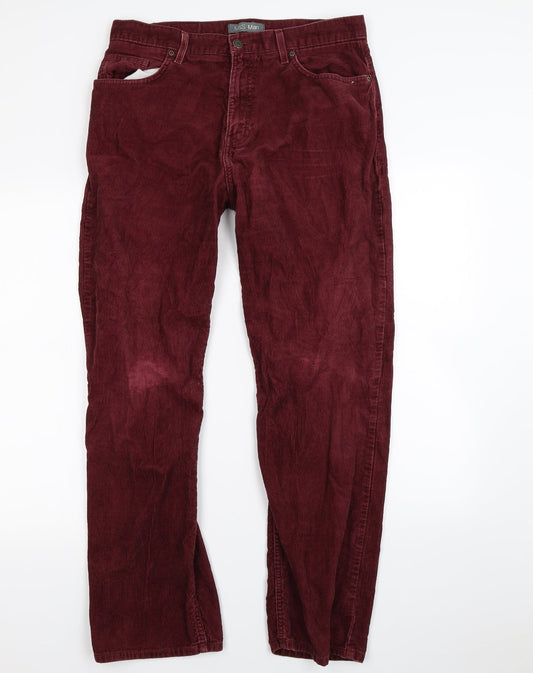 M&S Mens Red   Trousers  Size S L28 in