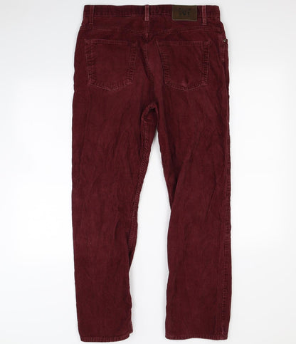M&S Mens Red   Trousers  Size S L28 in