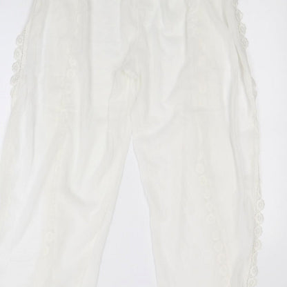 Boohoo Womens White   Trousers  Size XL L30 in