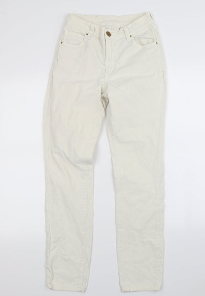 Womens UK Size M Preworn Regular Fit Straight White Jeans