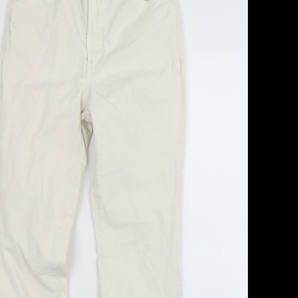 Womens UK Size M Preworn Regular Fit Straight White Jeans