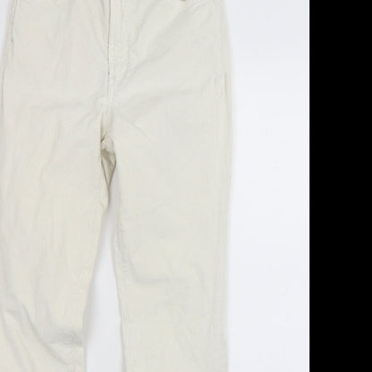 Womens UK Size M Preworn Regular Fit Straight White Jeans