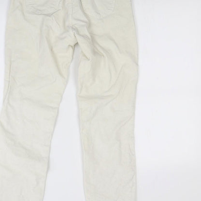 Womens UK Size M Preworn Regular Fit Straight White Jeans