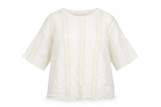 Marks & Spencer Womens Ivory Striped  Pullover Jumper Size 16