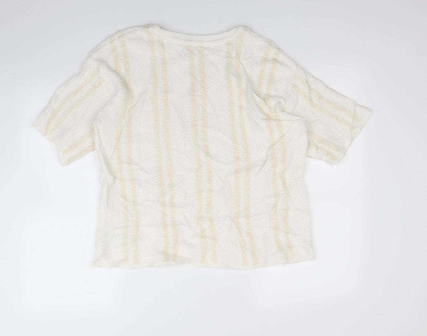 M&S Womens Ivory Striped  Pullover Jumper Size 16