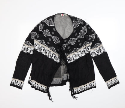 Koton Womens Black Striped  Cardigan Jumper Size L