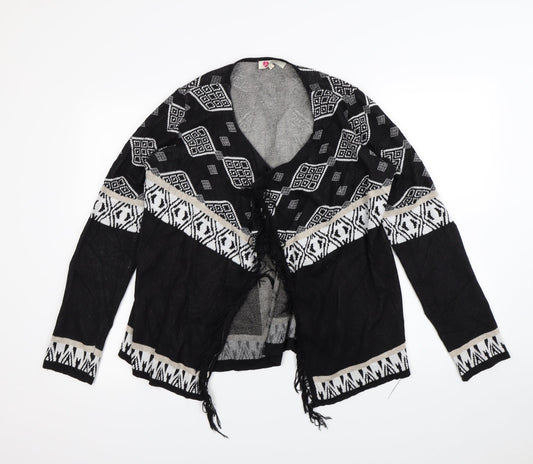 Koton Womens Black Striped  Cardigan Jumper Size L