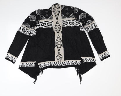 Koton Womens Black Striped  Cardigan Jumper Size L