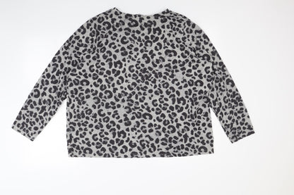 Tu Womens Grey Animal Print  Pullover Sweatshirt Size 2
