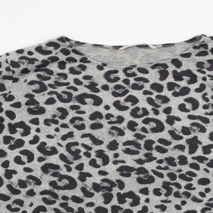 Tu Womens Grey Animal Print  Pullover Sweatshirt Size 2