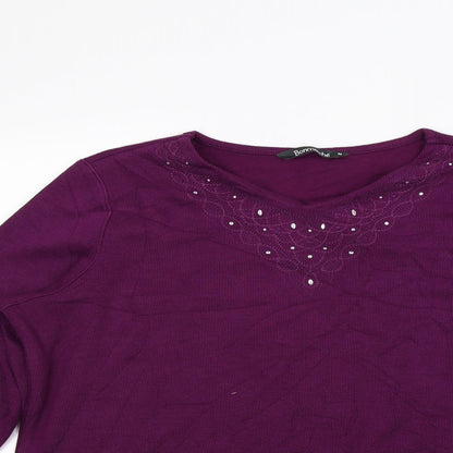 Bonmarché Womens Purple   Pullover Jumper Size M