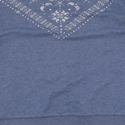 FLY53 Mens Blue Paisley  Pullover Sweatshirt Size XL