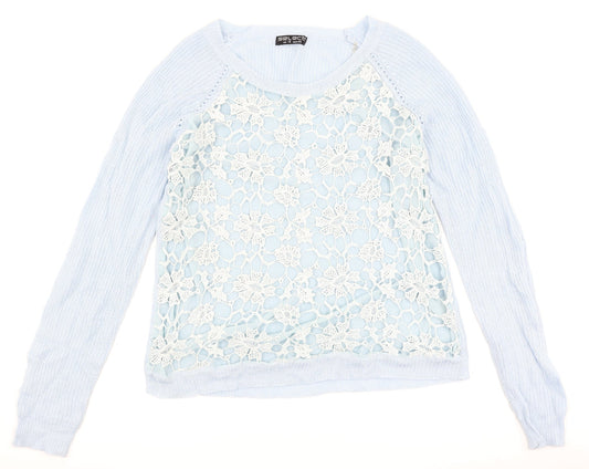 Select Womens Blue Floral  Pullover Jumper Size 18