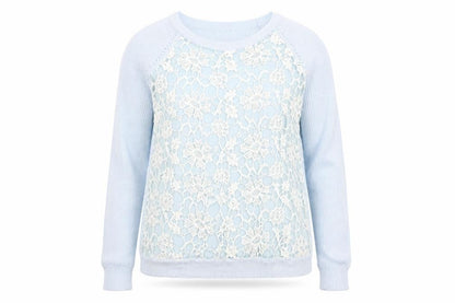 Select Womens Blue Floral  Pullover Jumper Size 18