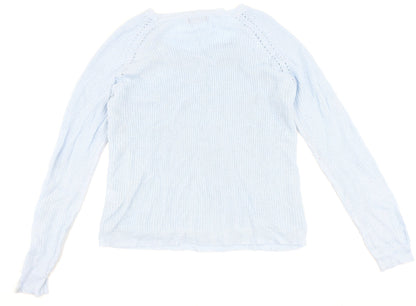 Select Womens Blue Floral  Pullover Jumper Size 18