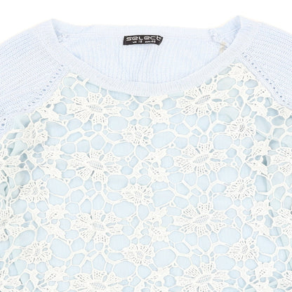 Select Womens Blue Floral  Pullover Jumper Size 18
