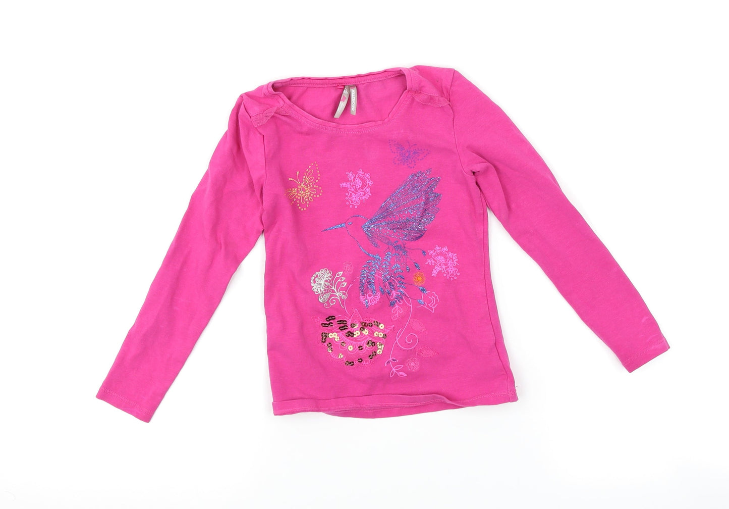 Orchestra Girls Pink Floral  Basic T-Shirt Size 4 Years  - bird