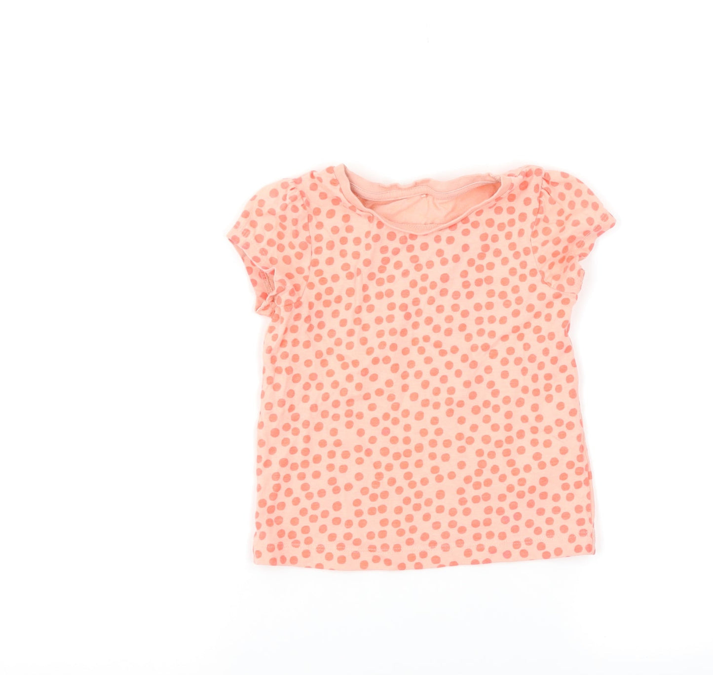 George Girls Pink Polka Dot  Basic T-Shirt Size 2-3 Years