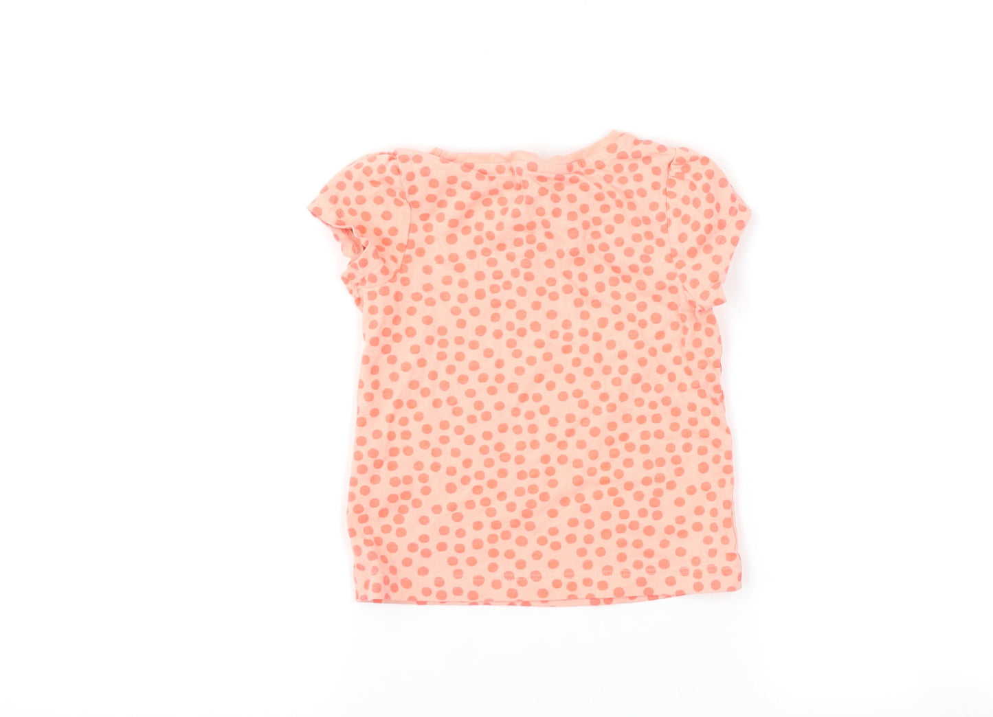 George Girls Pink Polka Dot  Basic T-Shirt Size 2-3 Years