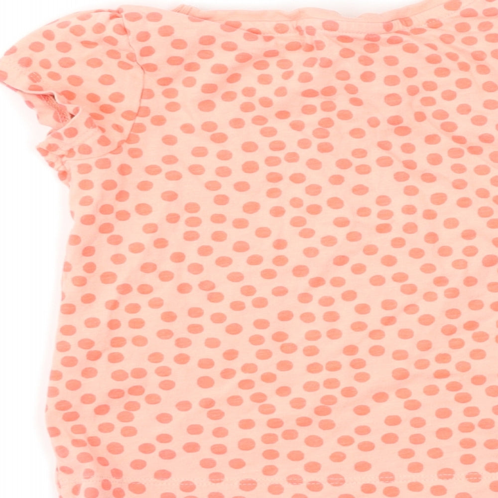 George Girls Pink Polka Dot  Basic T-Shirt Size 2-3 Years