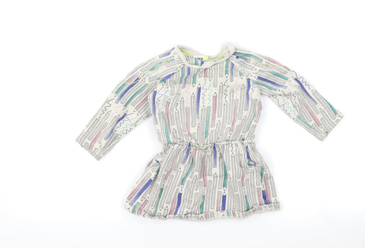 Boots Mini Club Girls Grey   Jumper Dress  Size 18-24 Months  - fearne cotton pencil print