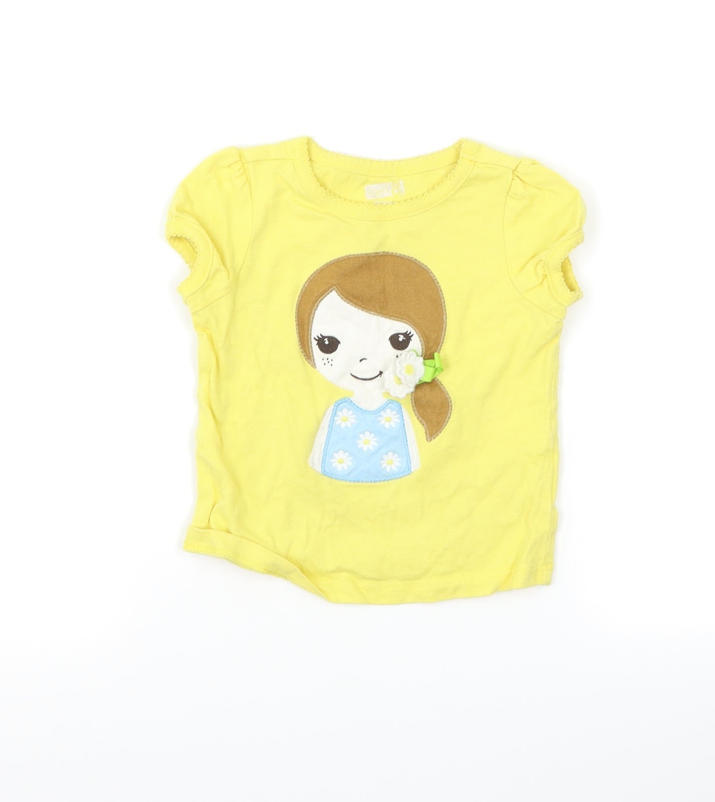 Crazy Girls Yellow   Basic T-Shirt Size 12-18 Months  - girl