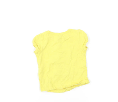 Crazy Girls Yellow   Basic T-Shirt Size 12-18 Months  - girl