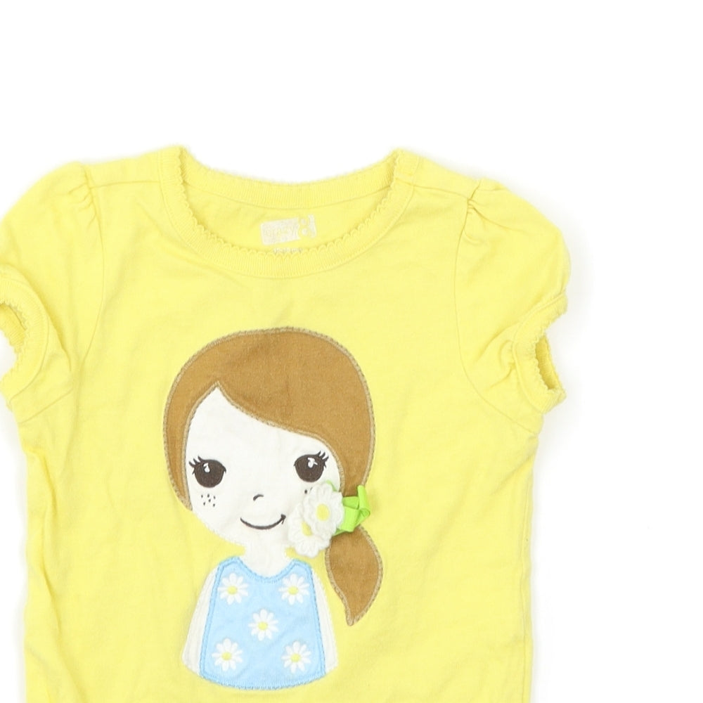 Crazy Girls Yellow   Basic T-Shirt Size 12-18 Months  - girl