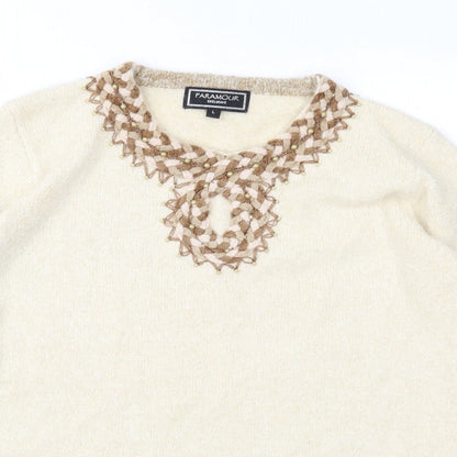 Paramour Womens Brown  Knit Pullover Jumper Size L