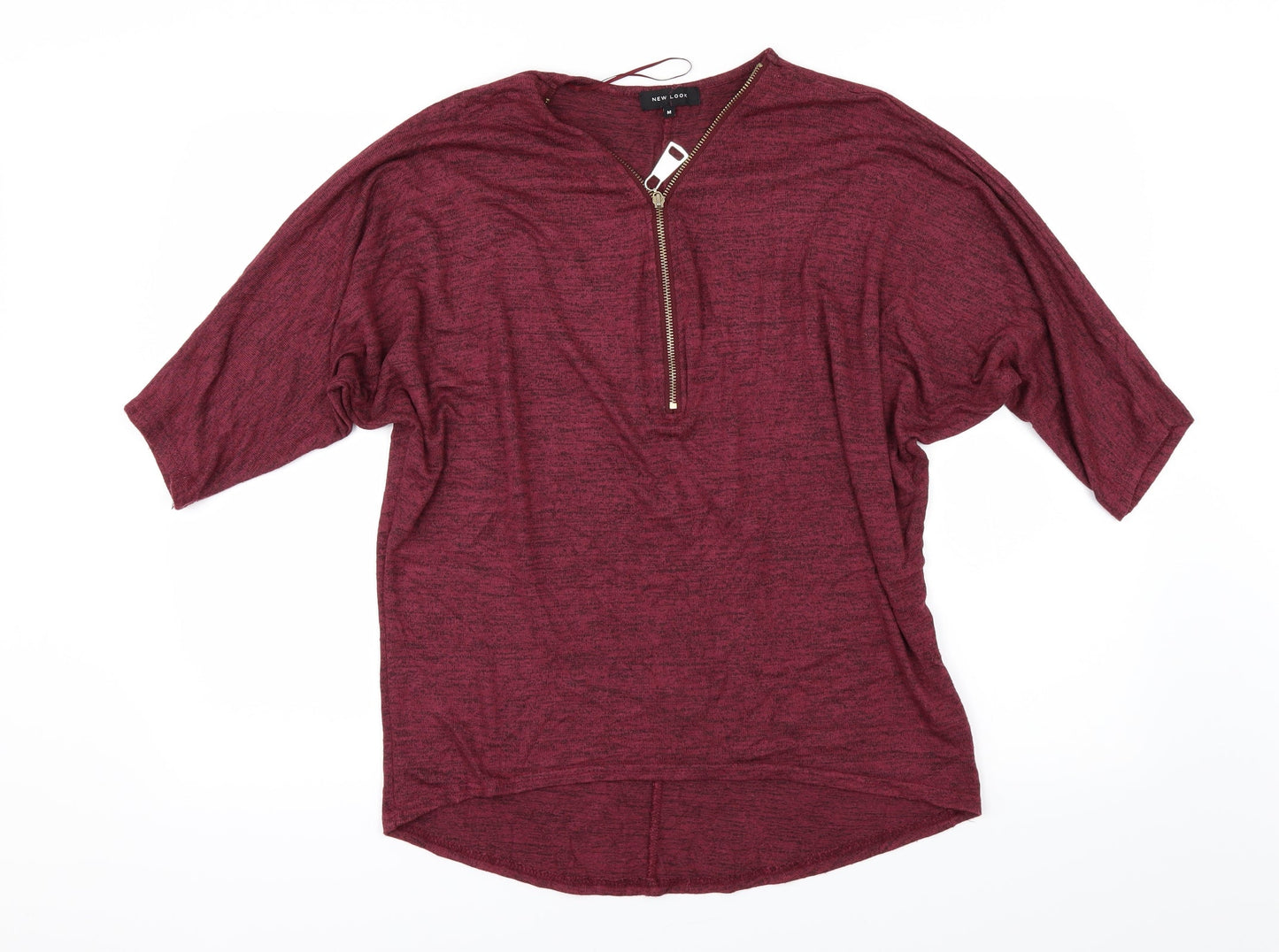 Womens UK Size M New Look Red Basic T-Shirt