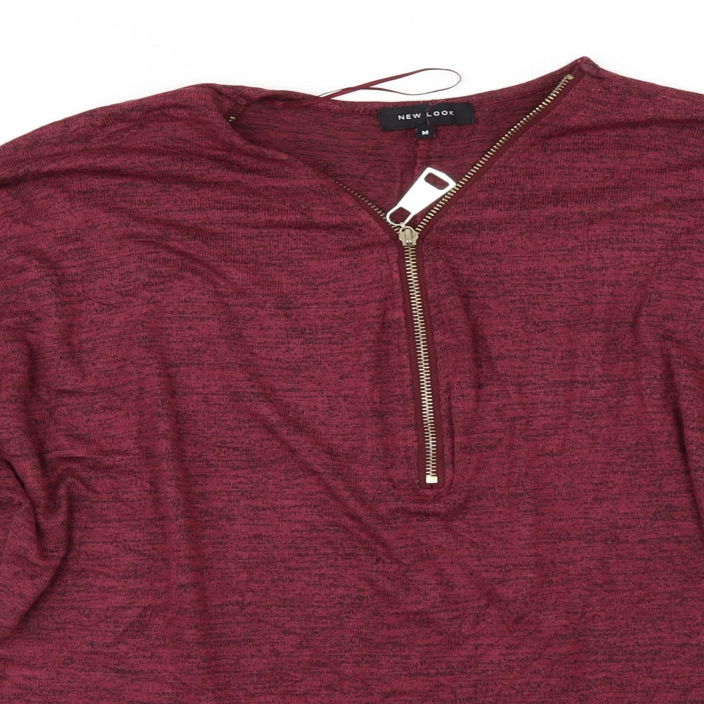Womens UK Size M New Look Red Basic T-Shirt