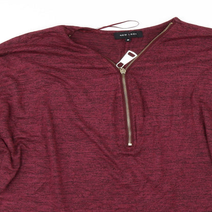 Womens UK Size M New Look Red Basic T-Shirt