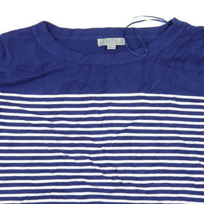 Joseph A Womens Blue Striped  Pullover Jumper Size L