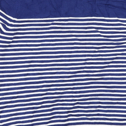 Joseph A Womens Blue Striped  Pullover Jumper Size L