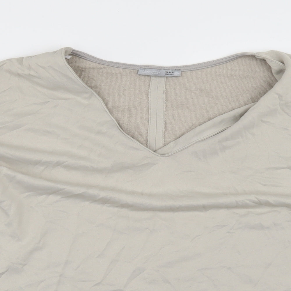 Zara Womens Beige   Basic T-Shirt Size S