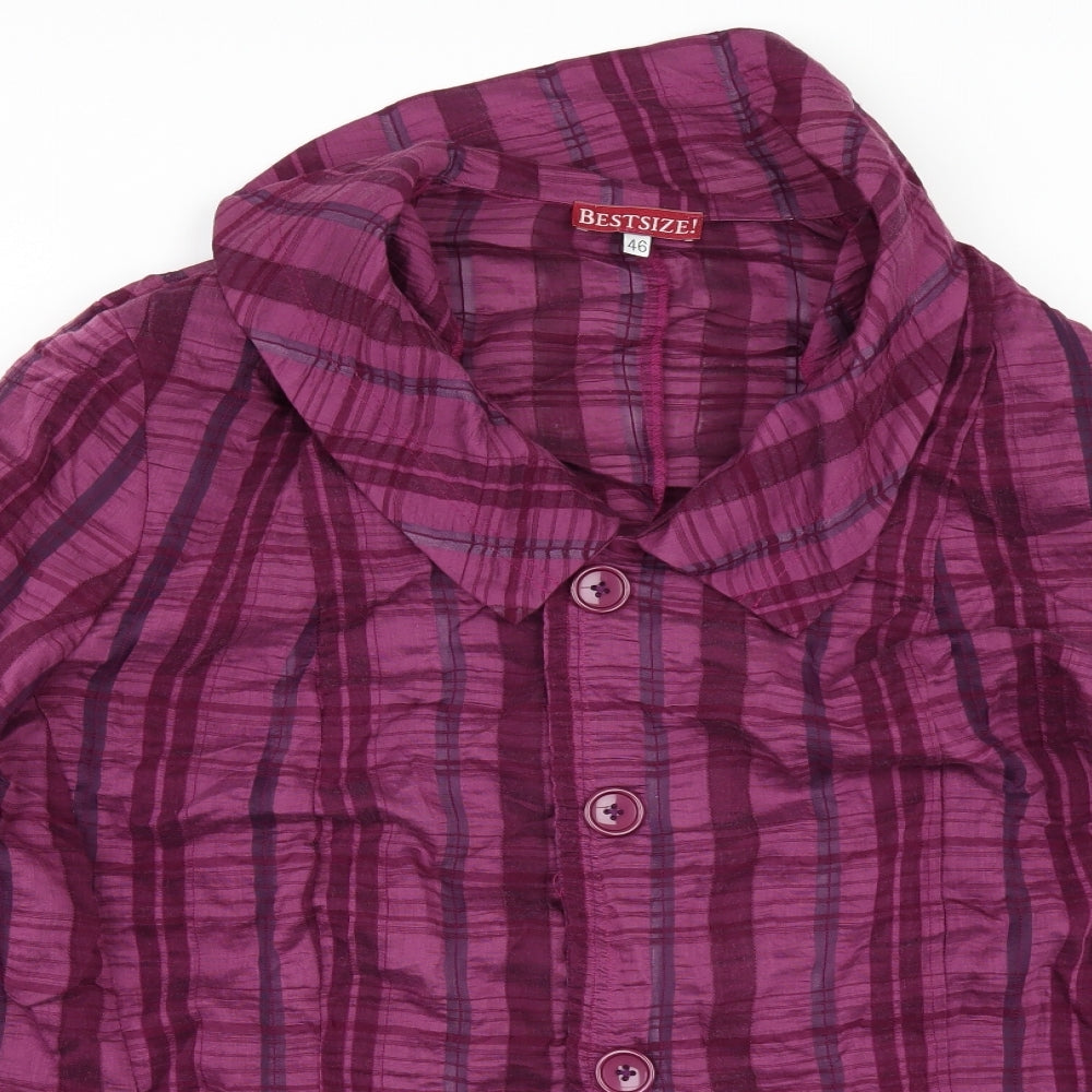 bestsize Womens Purple Striped  Jacket  Size 46