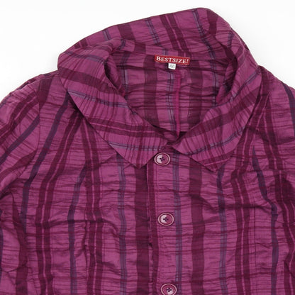 bestsize Womens Purple Striped  Jacket  Size 46