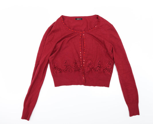 Roman Womens Red   Cape Jumper Size 10  - Sequin Sparkle