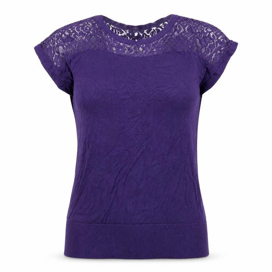 Kaliko Womens Purple   Pullover Jumper Size 12  - Lace Detail