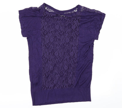 Kaliko Womens Purple   Pullover Jumper Size 12  - Lace Detail