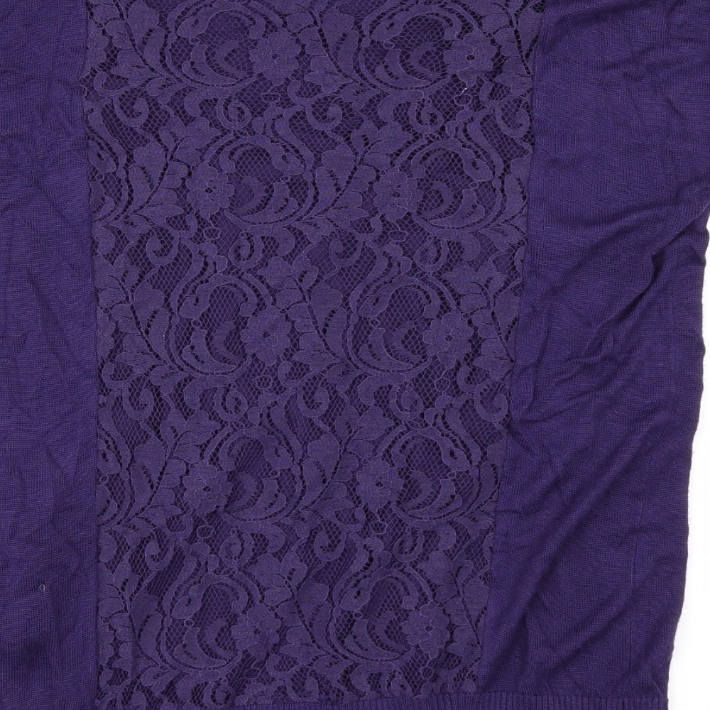 Kaliko Womens Purple   Pullover Jumper Size 12  - Lace Detail
