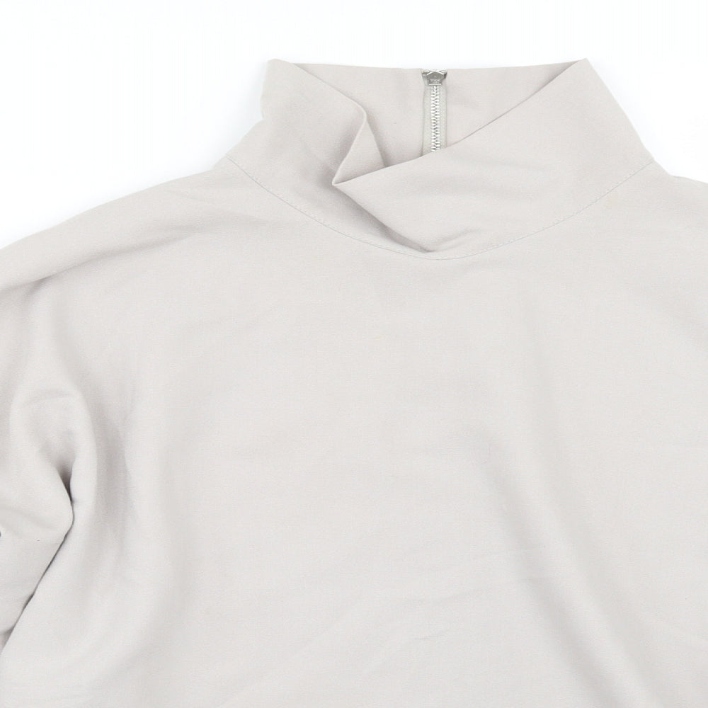Womens UK Size M Love Grey Basic Blouse