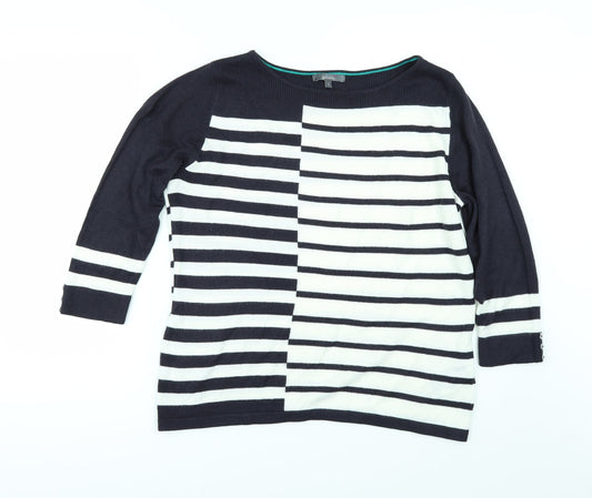 Per Una Womens Blue Striped  Pullover Jumper Size 14