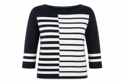 Per Una Womens Blue Striped  Pullover Jumper Size 14