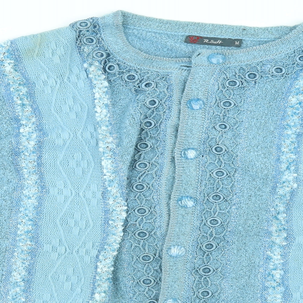 R&DH Womens Blue   Cardigan Jumper Size M