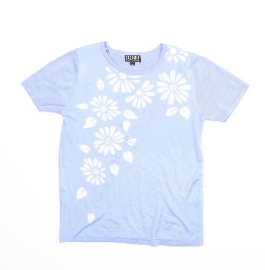 Womens UK Size S Casamia Blue Basic Blouse