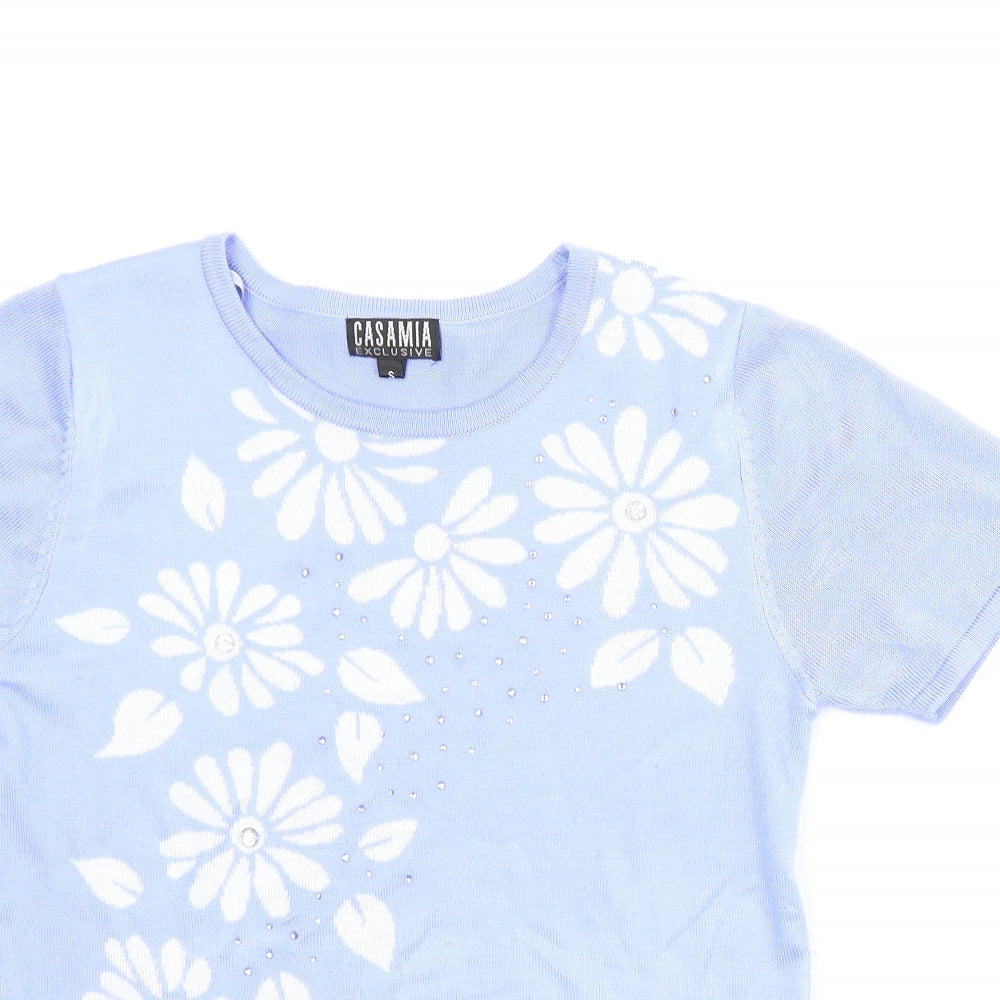 Womens UK Size S Casamia Blue Basic Blouse