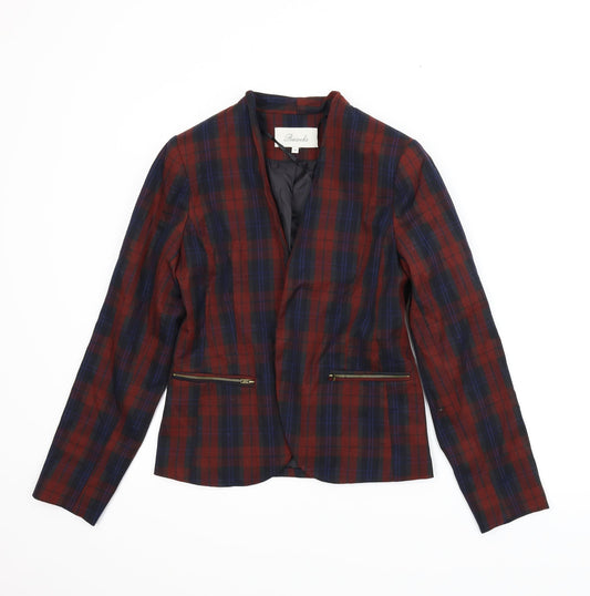 Peacocks Womens Red Plaid  Jacket  Size 10