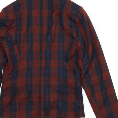 Peacocks Womens Red Plaid  Jacket  Size 10