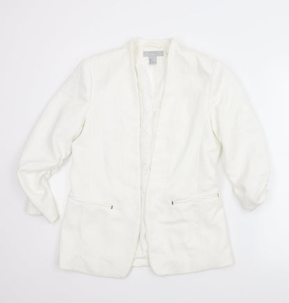 H&M Womens White   Jacket  Size 6  - Chanel jacket
